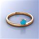 3 - Celeste Bold 5.00 mm Round Turquoise Solitaire Asymmetrical Stackable Ring 