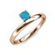 4 - Celeste Bold 5.00 mm Round Turquoise Solitaire Asymmetrical Stackable Ring 