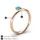 5 - Celeste Bold 5.00 mm Round Turquoise Solitaire Asymmetrical Stackable Ring 