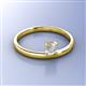 3 - Celeste Bold 5.00 mm Round White Sapphire Solitaire Asymmetrical Stackable Ring 