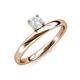 4 - Celeste Bold 5.00 mm Round White Sapphire Solitaire Asymmetrical Stackable Ring 