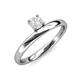 4 - Celeste Bold 5.00 mm Round White Sapphire Solitaire Asymmetrical Stackable Ring 