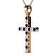 2 - Aja Blue Sapphire and Diamond Cross Pendant 