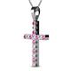 2 - Aja Pink Sapphire and Diamond Cross Pendant 