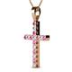 2 - Aja Pink Sapphire and Diamond Cross Pendant 
