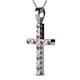 2 - Aja Rhodolite Garnet and Diamond Cross Pendant 