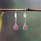 4 - Cara Pink Tourmaline (4mm) Solitaire Dangling Earrings 