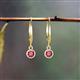 4 - Cara Pink Tourmaline (4mm) Solitaire Dangling Earrings 