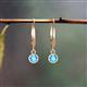 4 - Cara Blue Topaz (4mm) Solitaire Dangling Earrings 