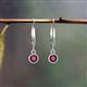 4 - Cara Rhodolite Garnet (4mm) Solitaire Dangling Earrings 