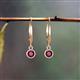 4 - Cara Rhodolite Garnet (4mm) Solitaire Dangling Earrings 