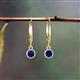 4 - Cara Blue Sapphire (4mm) Solitaire Dangling Earrings 