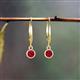 4 - Cara Ruby (4mm) Solitaire Dangling Earrings 