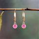 4 - Cara Pink Sapphire (4mm) Solitaire Dangling Earrings 
