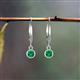 4 - Cara Emerald (4mm) Solitaire Dangling Earrings 