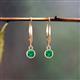 4 - Cara Emerald (4mm) Solitaire Dangling Earrings 
