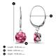 3 - Grania Pink Tourmaline (6.5mm) Solitaire Dangling Earrings 