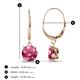 3 - Grania Pink Tourmaline (6.5mm) Solitaire Dangling Earrings 