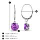 3 - Grania Amethyst (6.5mm) Solitaire Dangling Earrings 