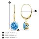 3 - Grania Blue Topaz (6.5mm) Solitaire Dangling Earrings 