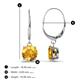 3 - Grania Citrine (6.5mm) Solitaire Dangling Earrings 