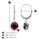3 - Grania Red Garnet (6.5mm) Solitaire Dangling Earrings 