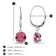 3 - Grania Rhodolite Garnet (6.5mm) Solitaire Dangling Earrings 