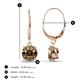 3 - Grania Smoky Quartz (6.5mm) Solitaire Dangling Earrings 