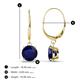 3 - Grania Blue Sapphire (6mm) Solitaire Dangling Earrings 