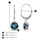 3 - Grania Blue Diamond (6.5mm) Solitaire Dangling Earrings 