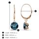 3 - Grania Blue Diamond (6.5mm) Solitaire Dangling Earrings 