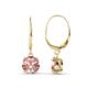 1 - Grania Morganite (6.5mm) Solitaire Dangling Earrings 
