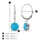 3 - Grania Turquoise (6mm) Solitaire Dangling Earrings 