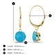 3 - Grania Turquoise (6mm) Solitaire Dangling Earrings 