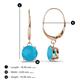 3 - Grania Turquoise (6mm) Solitaire Dangling Earrings 