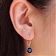 4 - Grania Blue Sapphire (6mm) Solitaire Dangling Earrings 