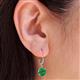4 - Grania Emerald (6mm) Solitaire Dangling Earrings 