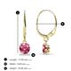 2 - Grania Pink Tourmaline (5mm) Solitaire Dangling Earrings 