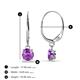 2 - Grania Amethyst (5mm) Solitaire Dangling Earrings 