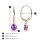 2 - Grania Amethyst (5mm) Solitaire Dangling Earrings 