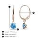 2 - Grania Blue Topaz (5mm) Solitaire Dangling Earrings 