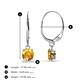 2 - Grania Citrine (5mm) Solitaire Dangling Earrings 