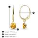2 - Grania Citrine (5mm) Solitaire Dangling Earrings 