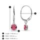 2 - Grania Rhodolite Garnet (5mm) Solitaire Dangling Earrings 