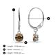 2 - Grania Smoky Quartz (5mm) Solitaire Dangling Earrings 
