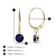 2 - Grania Blue Sapphire (5mm) Solitaire Dangling Earrings 