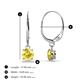 2 - Grania Lab Created Yellow Sapphire (5mm) Solitaire Dangling Earrings 