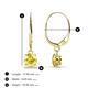 2 - Grania Lab Created Yellow Sapphire (5mm) Solitaire Dangling Earrings 