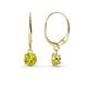 1 - Grania Yellow Diamond (5mm) Solitaire Dangling Earrings 