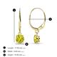 2 - Grania Yellow Diamond (5mm) Solitaire Dangling Earrings 
